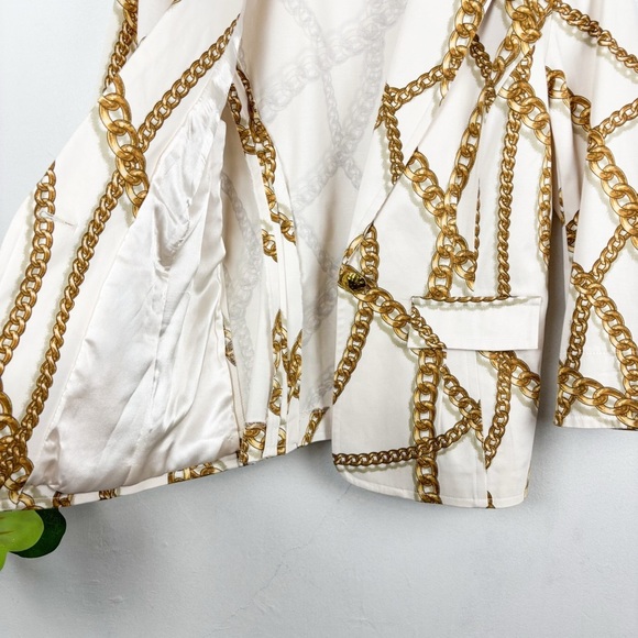 Vintage Linea by Louis Dell’Olio Chain Print Blazer Sz S - Picture 5 of 11